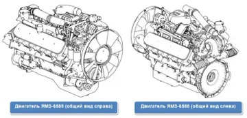 Внешний вид двигателей ЯМЗ-6585, слева и справа (источник: kirovets-ptz.com/glavpahar.ru)