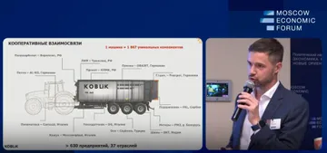 О компонентной базе на прицепах KOBLiK GROUP (скриншот с видео, опубликованного на сайте МЭФ 2024)