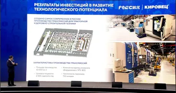 Создано самое современное в России производство трансмиссией для тракторной техники и ДСТ (источник: скриншот с видео, опубликованного в социальных сетях Минпромторга России)