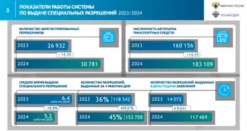 Показатели работы системы по выдаче специальных разрешений (скриншот с видео v.tpprf.ru, ТПП РФ)