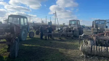 Машинно-тракторный парк одного из фермеров Дагестана 