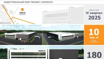 Новый завод KOBLiK Group в составе первой очереди предполагает до 10 000 м² производственных, складских, офисных и других зданий и сооружений