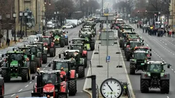 Протесты фермеров на тракторах (фотография носит иллюстративный характер)