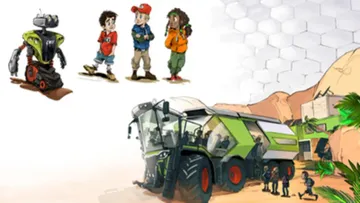 Детские книги DinoRox с сельхозтехникой и динозаврами