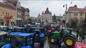 Протесты фермеров на тракторах в Румынии